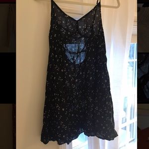 black dress with white flowers